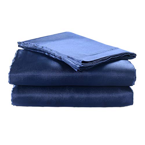 HollyHOME Silky Soft Luxury 4 Piece Deep Pocket King Satin Sheet Set