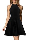 Berydress Women's Halter Neck Backless Black Cocktail Party Dress (US6, 6019_Black)