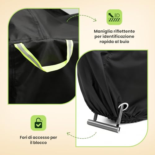 IPSXP Bicycle Cover, 210D Waterproof Oxford Bicycle Cover, 208 x 111 x 76 cm, Bicycle Cover, Dustproof Wind Rain UV Protection, Mountain Bike Cover