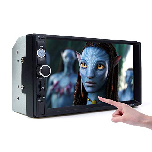 CACA Double Din Car Stereo Receiver 7 Inch Touchscreen in Dash Audio Video Player Bluetooth FM Radio MP3/4/5 TF/USB/AUX,Remote Control,Backup Camera