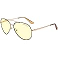 GUNNAR - Premium Gaming and Computer Glasses - Blocks 65% Blue Light - Maverick, Black/Gold, Amber Tint
