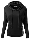 J.TOMSON Women's Basic Long Sleeve Pullover Hoodie with Kangaroo Pockets