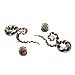 BodyJ4You 4PC Glass Ear Tapers Plugs 00G Candy Cane Swirl Teardrop Spiral Gauges Piercing Set
