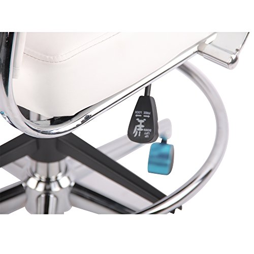Poly and Bark Tremaine Drafting Chair in Vegan Leather, White - Thumbnail 5