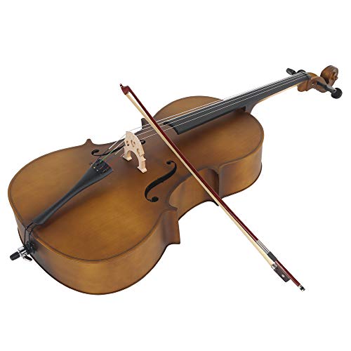 Z ZTDM Acoustic Cello with Carrying Bag, Bow, Rosin for Beginner Cello Kit (4/4 (Matt Golden))