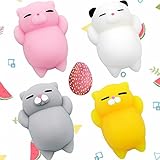 Mochi Squishy Toys HAIYOO Kawaii Squishy Cats Mini Squishy Squeeze Collection Stress Reliever Gift Colorful Cat Shape Squishies