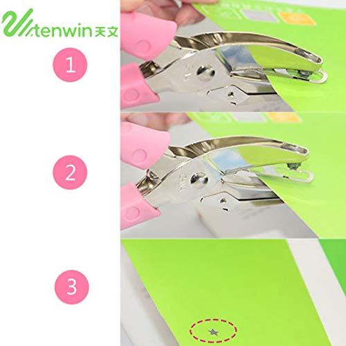 Tenwin DIY Handheld Paper Printing Card Cutter Hole Punch Kids Handmade Craft Office Home School Binding Supplies