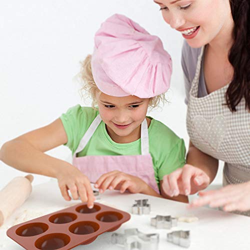 2Pack 6 Holes Chocolate Making Silicone Mold, Round Shape Silicone Mold, For Cake, Jelly, Pudding, Hot Chocolate Bomb