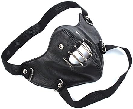Steampunk Motorcycle Black Leather Punk Hollow Out Face Cosplay Mask
