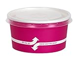 100 Count Pink Deli Containers Durable Food Storage Containers with Lids Hot and Cold Disposable 6oz Containers Use for Frozen Desserts, Soups, or Any Food of Your Choice
