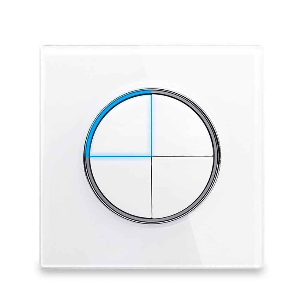 Circle 1/2/3/4 gang 2 way Push Button Wall Light Switch Glass Step Light LED Indicator (white 4 gang 2 way) — image 1