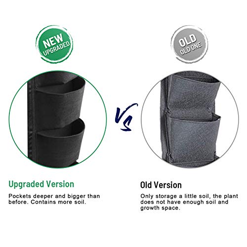 KORAM 7 Pockets Wall Hanging Planter, Upgraded Vertical Garden Planter Deeper and Bigger for Indoor & Outdoor Planting Home Balcony Yard Decoration Better Waterproof