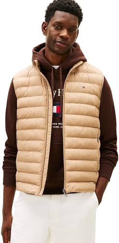 Tommy Hilfiger Gilet recyclé pliable MW0MW37677 pour homme, beige, taille L, Beige (taupe côtier), L