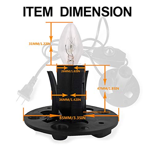 Salt Lamp Replacement Cord with Dimmer and Sturdy Base Assembly,8 Pack