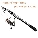 PLUSINNO Fishing Rod, Telescopic Fishing Rod and Reel Combo, Collapsible Travel Fishing Pole Rod Starter Kit, Carbon Fiber Fishing Rods and 12 +1 Bearings Stainless Steel, Fishing Gifts for Men Adults