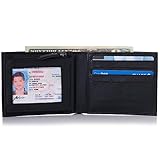 Alpine Swiss Double Diamond Mens RFID Zipper Pouch Bifold Black