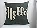 Decorbox Cotton Linen Square Fashion Throw Pillow Case Shell Decorative Cushion Cover Pillowcase Black White Hello 18 