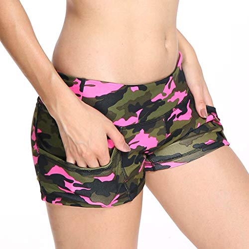 Camouflage Shorts,Womens Loose Camo Mid Hot Short Pants Print Summer Sports High Waist Pant
