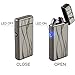 USB Rechargeable Plasma Lighter Flameless Butane Free Windproof Pulse Dual Arc Lighter Electric Lighter lcfun Lighter (Black Line)
