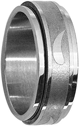 Wave Stainless Steel Spinner Ring (9)