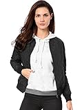 Allegra K Women's Zip Up Raglan Long Sleeves