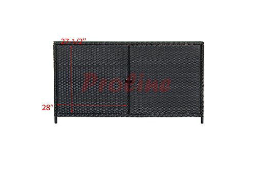 Wicker Rattan Buffet Serving Cabinet Table Towel Dining Dish China Storage Counter Outdoor 59x18x33