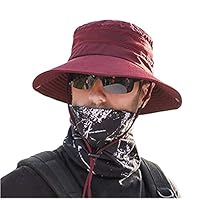 TUSFTAY Men Women Sunscreen Cooling Hat Ice Cap Heatstroke Protection Cooling Cap Wide Brim Sun Hat with UV Protectionfor (Wine Red)