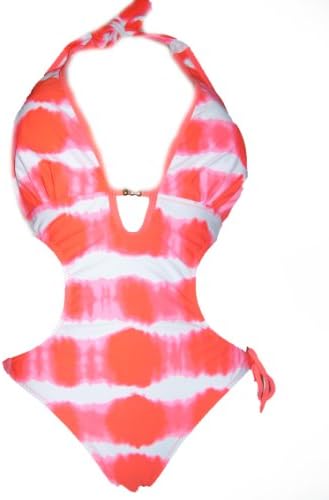 Womens Monokini Swimsuit, Aloha, One Piece / Two Piece, Small / 2-4,Orange Tie Dye