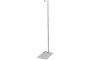 SSWBasics Adjustable White Costumer Stand – Single Arm Clothes Rack - Retail Clothing and Garment Display Stand – Ideal For Showcasing Hanging Items In Thrift Shops, Boutiques and Retail Stores