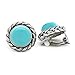 Vintage Clip On Earrings Braided Light Blue Women Fashion