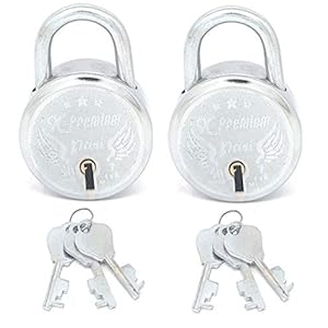 Smart Shophar Steel X-Premium Padlock 50 MM Silver, Pack of 2 with 3 Keys | Multipurpose Hardened Shackle Padlock for…