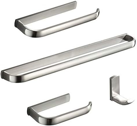 Aothpher 4 Piece Sets Bathroom Accessories Including Towel Bar Coat Robe Hook Toilet Paper Roll Holder Towel Ring Holder Wall Mounted, Brushed Nickel