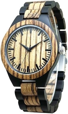 Amazon.com: BEWELL ZS-W086B Mens Wooden Watch Analog Quartz
