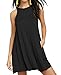 Sarin Mathews Women's Halter Neck Sleeveless Casual Swing T-Shirt Loose Dress Black S