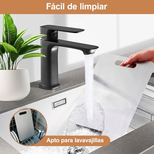 ZYJXLY Juego de 3 Tablas de Picar para Cocina,Tablas para Picar Cocina de Acero Inoxidable 304, Tabla De Cortar Acero Inoxidable,Titanium Cutting Board,Resistente, Fácil de Limpiar