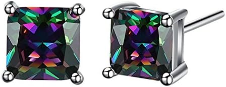 Multicolor Black Cubic Zirconia Stud Earrings for Women Teen Girls Jewelry
