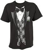 Hybrid Black Tie & Argyle Vest T-Shirt
