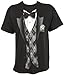 Hybrid Black Tie & Argyle Vest T-Shirt Large Black