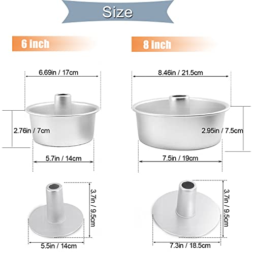 Bezall 6 Inch Angel Food Cake Pan with Removable Bottom, Aluminum Round