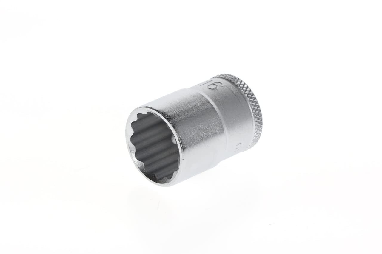GEDORE Socket, 3/8" 10 mm drive, Bi-hex, 16 mm AF, Tool, D 30 16, Chrome-plated steel — image 1