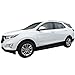 Window Visor Fits 2018 UP Chevy Equinox | Injection W Chrome Trim PC Window Visor Rain Guard Shade by IKON MOTORSPORTS