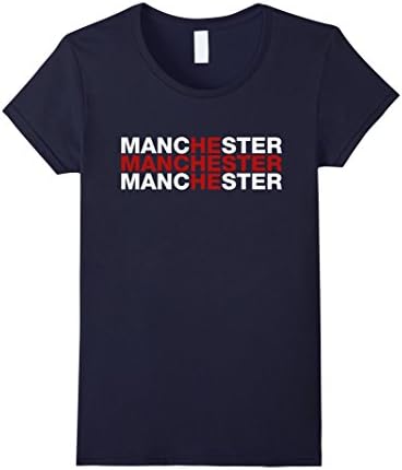 Women's Manchester England Flag Shirt - Manchester T-Shirt Large Navy