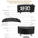 CSHID-US Projection Alarm Clock, 7'' Dimmable LED Curved Screen Digital Clock, FM Radio Alarm Clock, Adjustable Ceiling Sleep Timer for Kids Bedroom, Dual Alarms, 12/24 Hour, Snooze Function