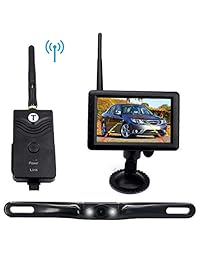 Cámara de copia de seguridad de placa de matrícula inalámbrica digital con monitor, cámara de placa de matrícula gran angular con visión nocturna IP68 a prueba de agua IP68 a prueba de agua + monitor de copia de seguridad TFT LCD de 5 "para automóvil