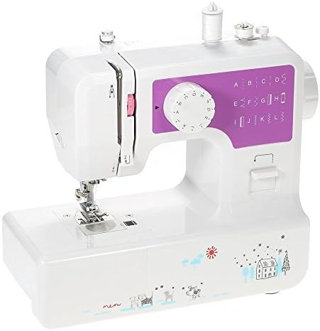 2-Speed 12-Stitch Home Sewing Machine with Foot Pedal LED Light AC100-240V Stitch Sewing Machine (Purple)