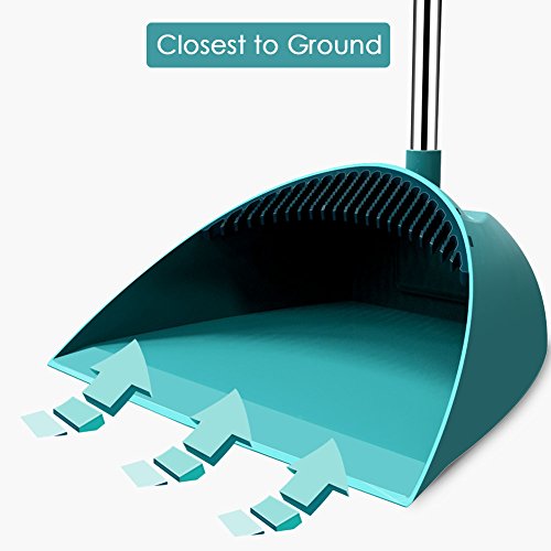 image for SUPERJARE Broom and Dustpan Set, Upright Grips Sweep Combo, 180° Rota