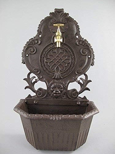 linoows Gründerzeit Era Wall Fountains Aluminium Cast, Brown, Wall Fountain Weatherproof, 60 CM