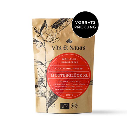 BIO Milchbildungs- und Stilltee "Mutterglück XL" (Vorratspackung) - 200g loser koffeinfreier Tee mit Bockshornklee für die Stillzeit - 100% biologisch & naturbelassen -Teemanufaktur Vita Et Natura®