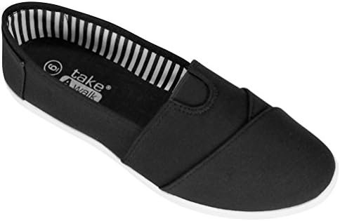 Take A Walk Canvas Slip-on for Women (9, Black (with white sole))