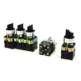 Uxcell a13082200ux0379 10A Ith 600V Ui Lug Control 4 Terminal 3 Position DPST 2NO Rotary Switch (Pack of 5)